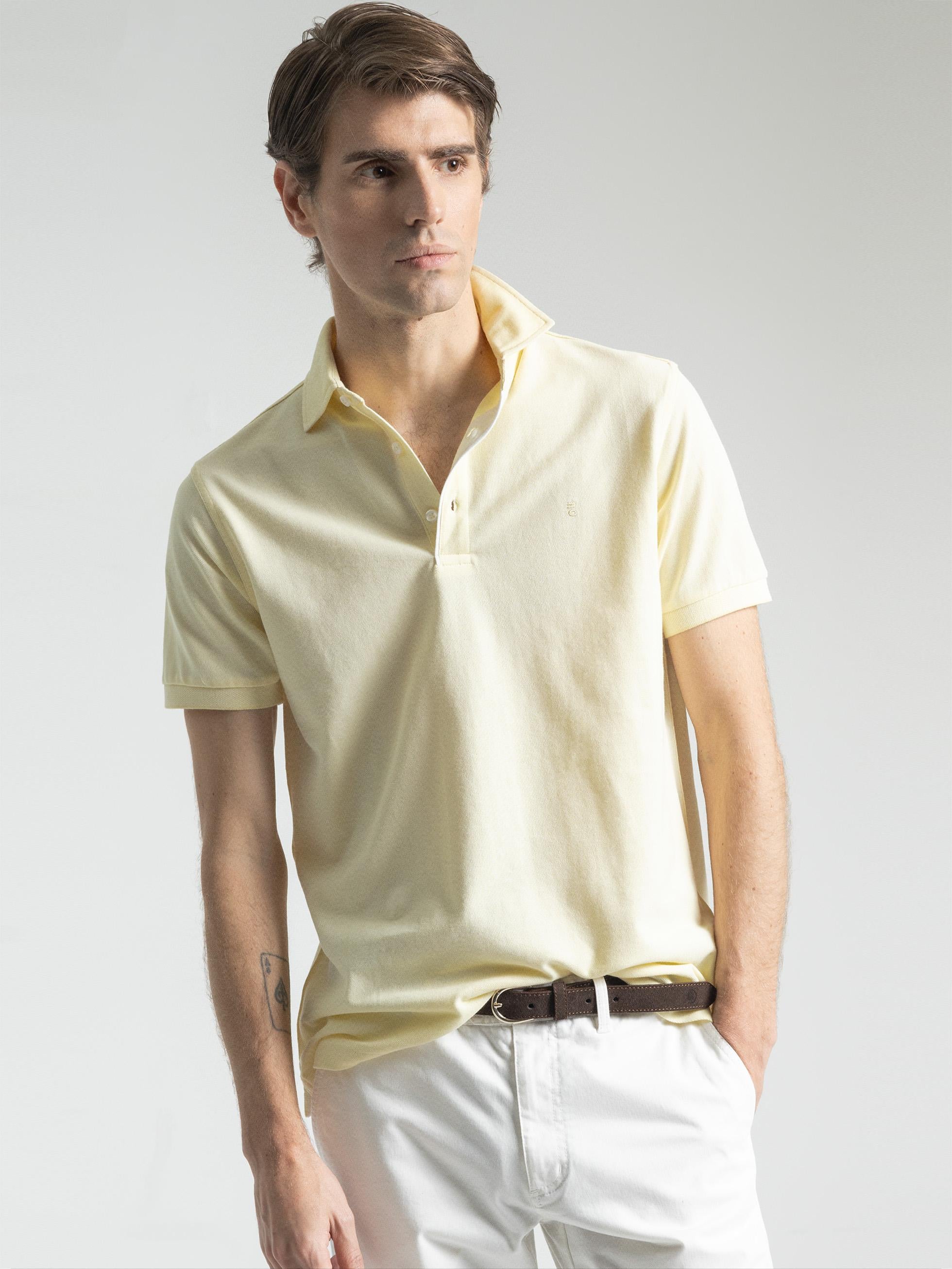 POLO OXFORD CUELLO CAMISERO AMARILLO - 1