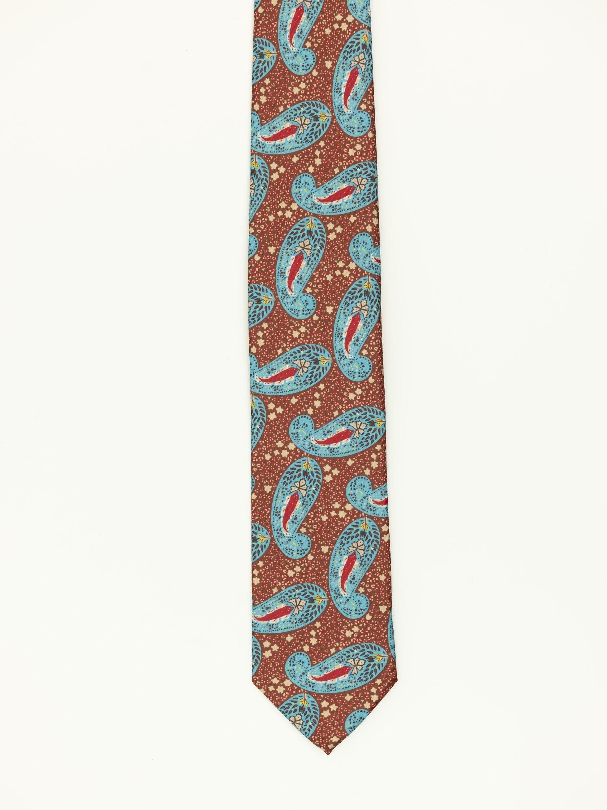 CORBATA ESTAMPADO PAISLEY TURQUESA - 1