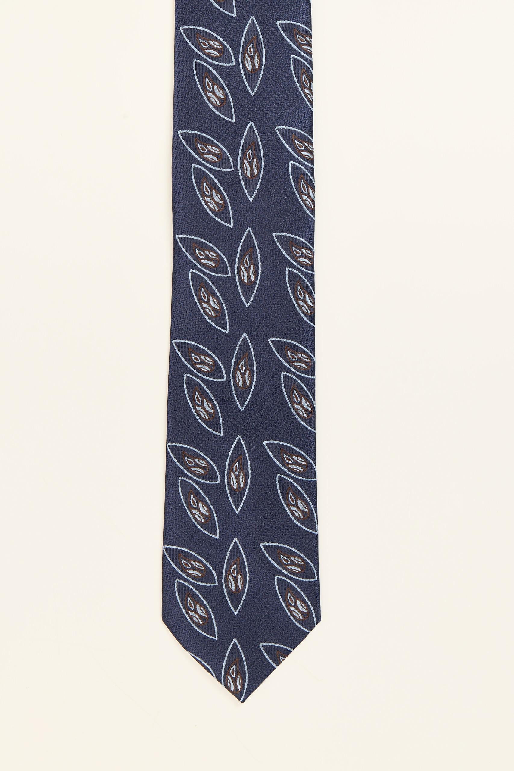 NAVY ABSTRACT MOTIVES TIE