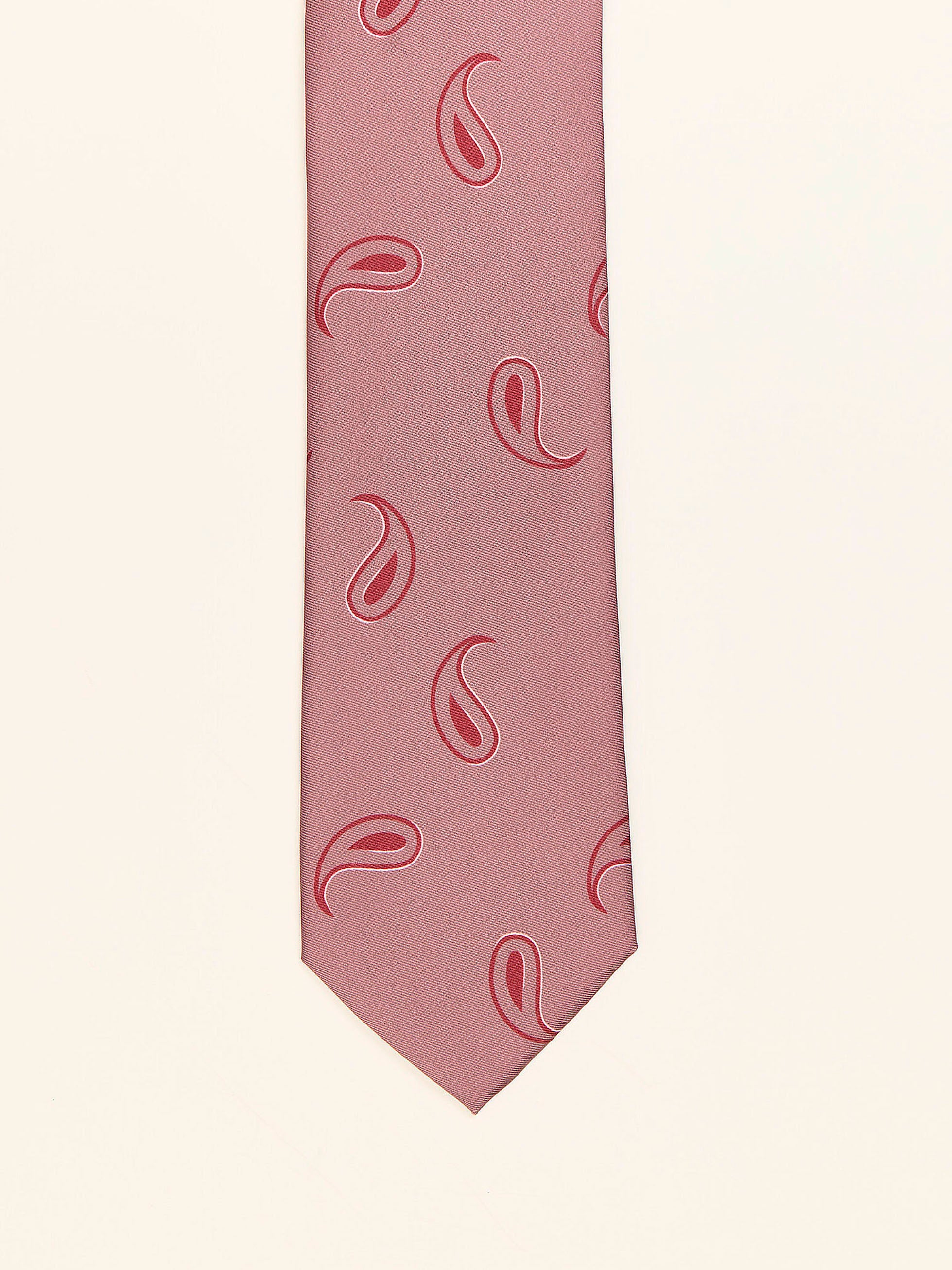 CORBATA ESTAMPADO PAISLEY ROSA