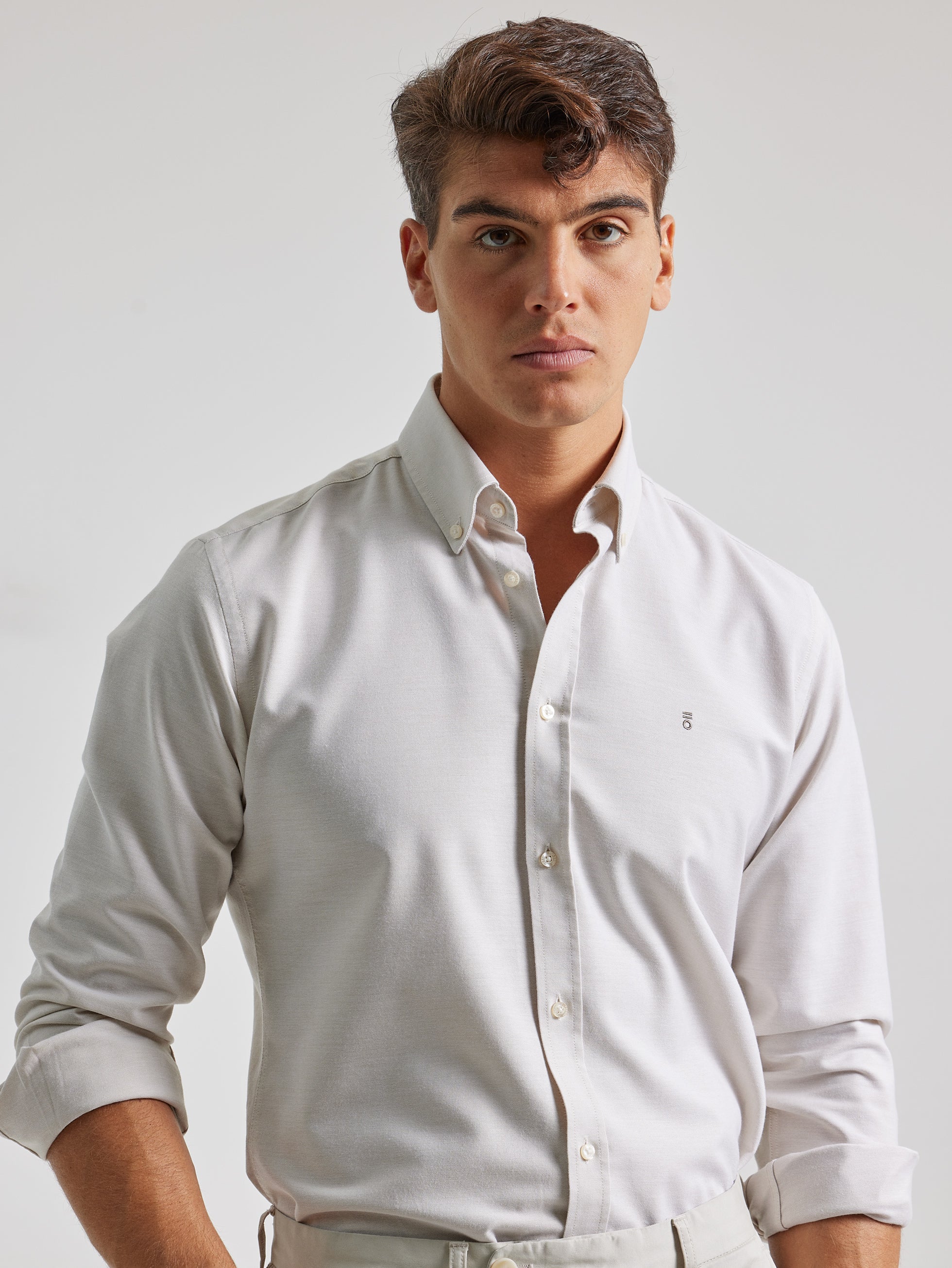 BEIGE OXFORD CASUAL SHIRT