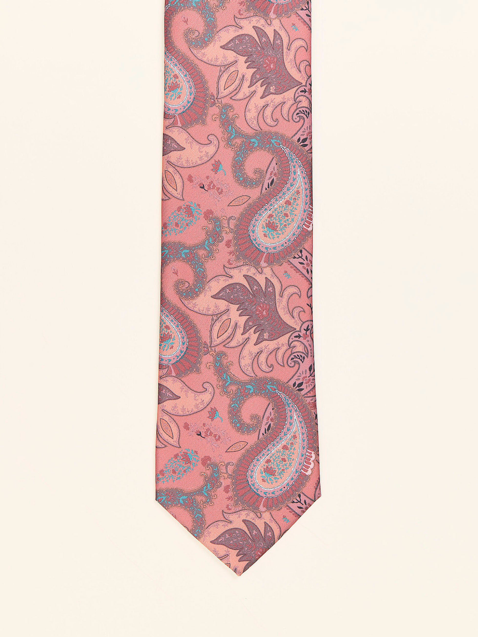 CORBATA VINTAGE ESTAMPADO PAISLEY ROSA