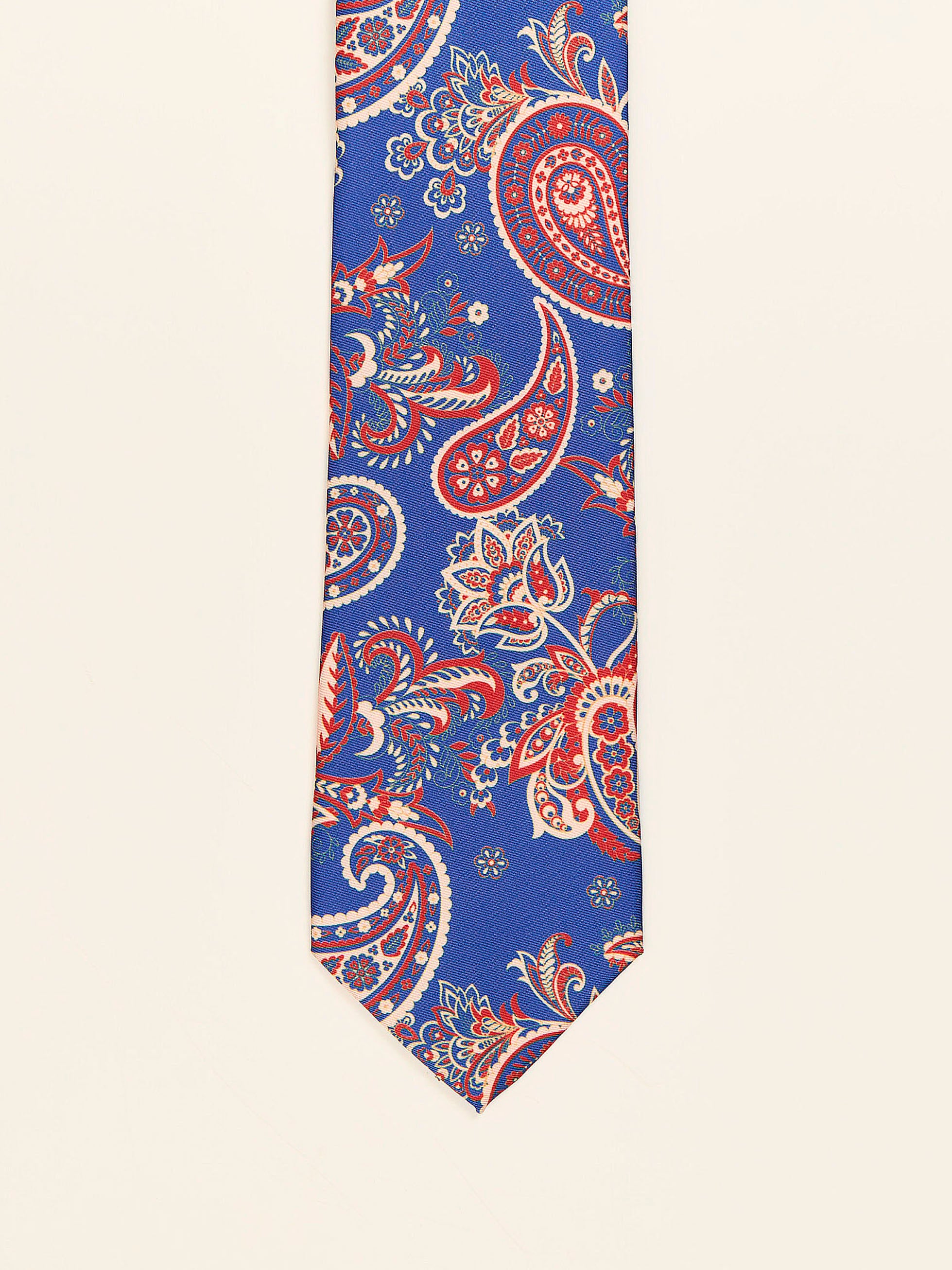 CORBATA VINTAGE ESTAMPADO PAISLEY AZUL TINTA