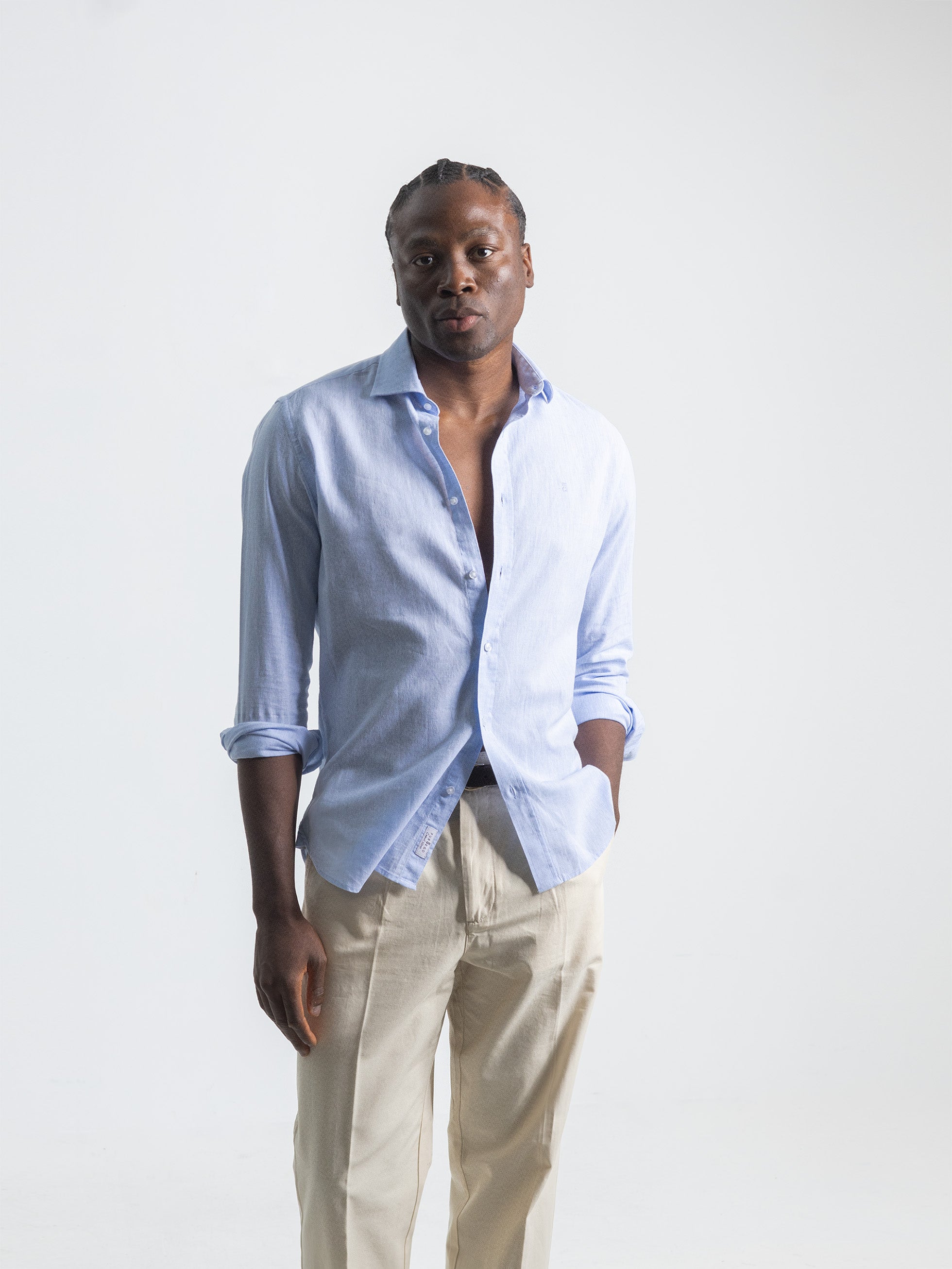 LIGHT BLUE LINEN SHIRT