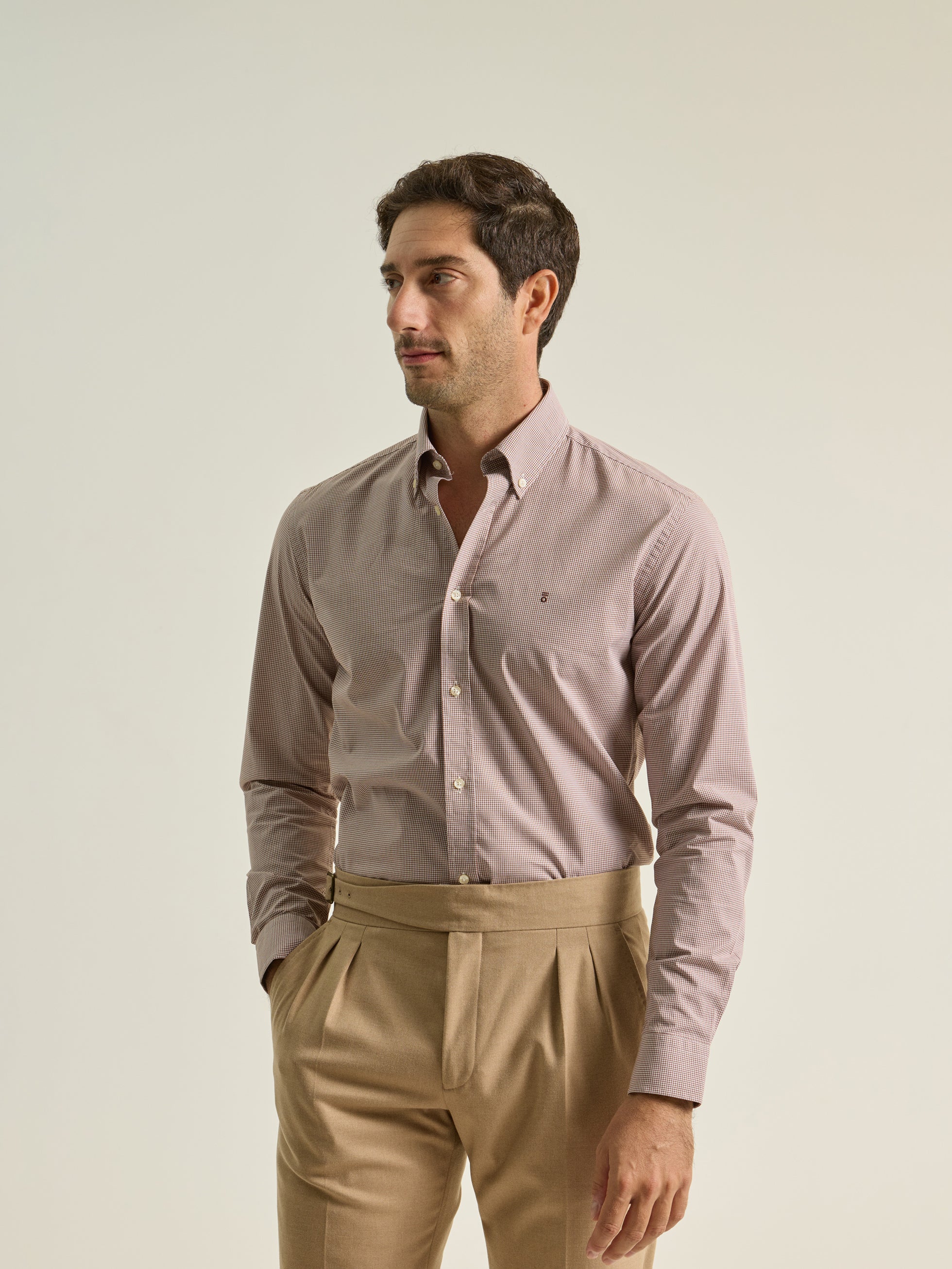 VICHY TOFFEE POPLIN SHIRT