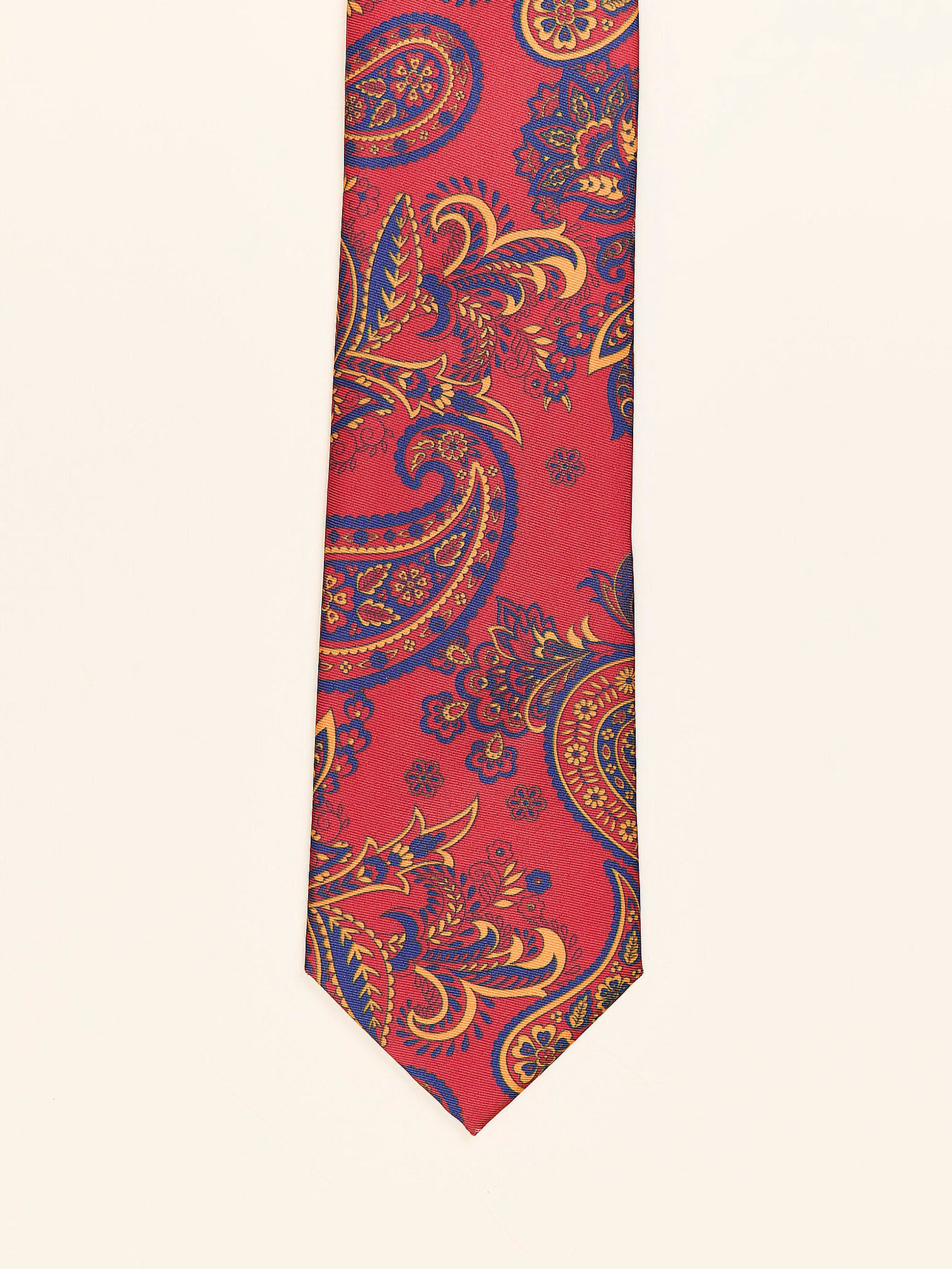 CORBATA VINTAGE ESTAMPADO PAISLEY ROJA