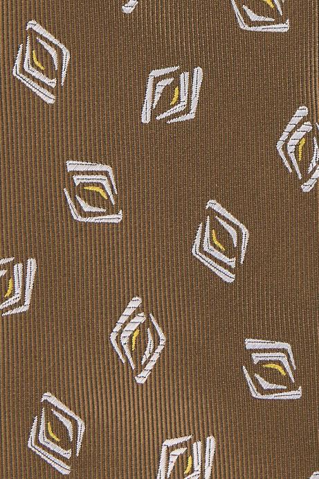 BROWN GEOMETRIC MOTIVES TIE