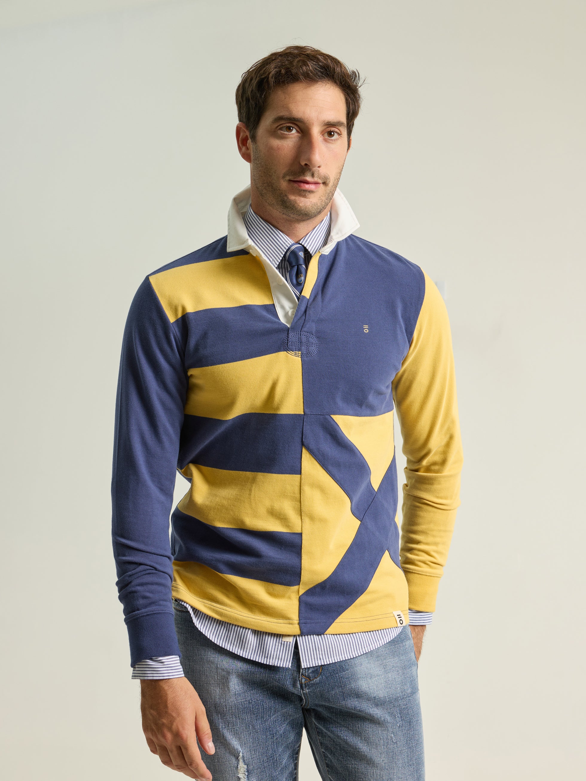 POLO PATCHWORK MARINO