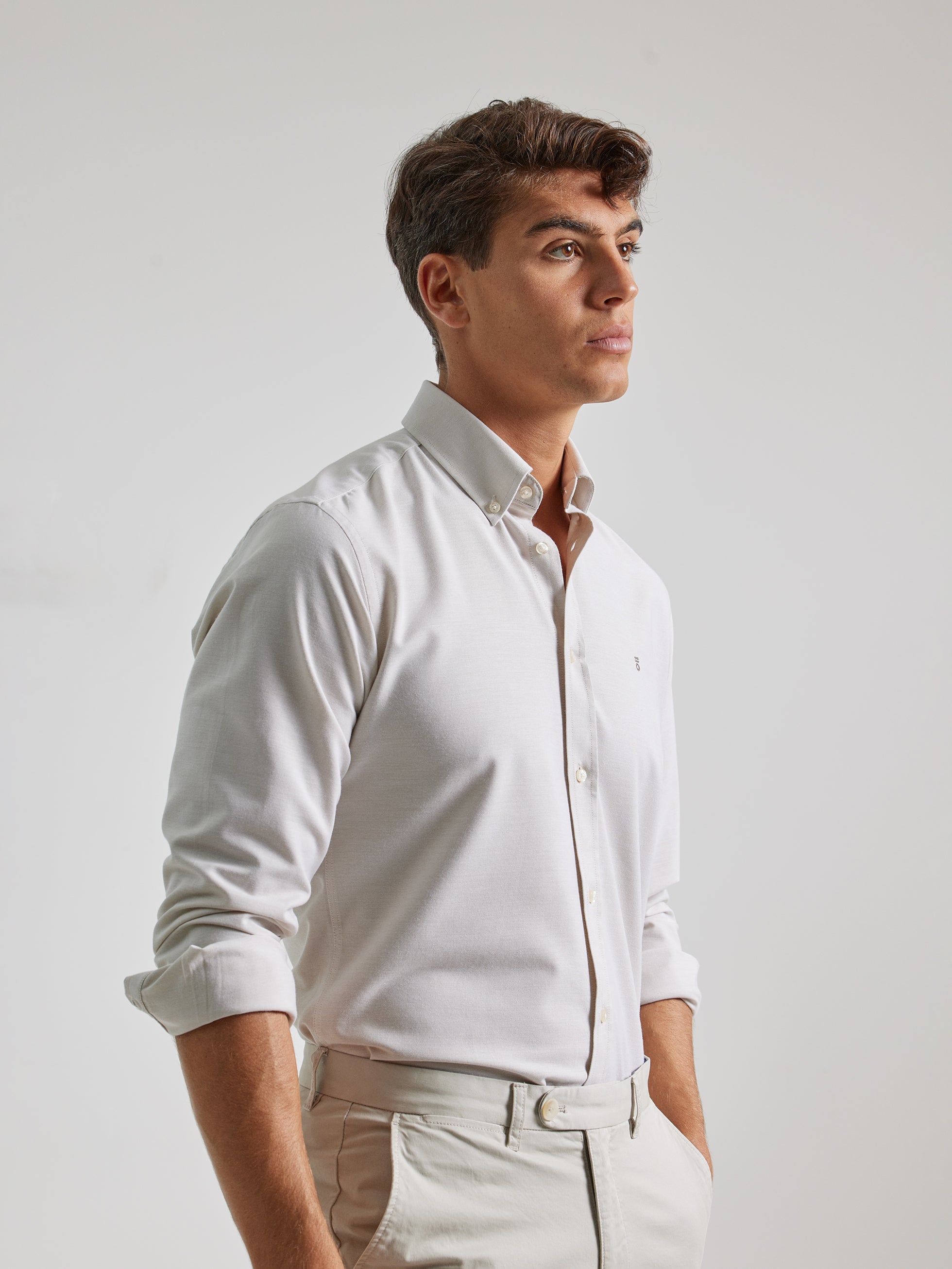 BEIGE OXFORD CASUAL SHIRT