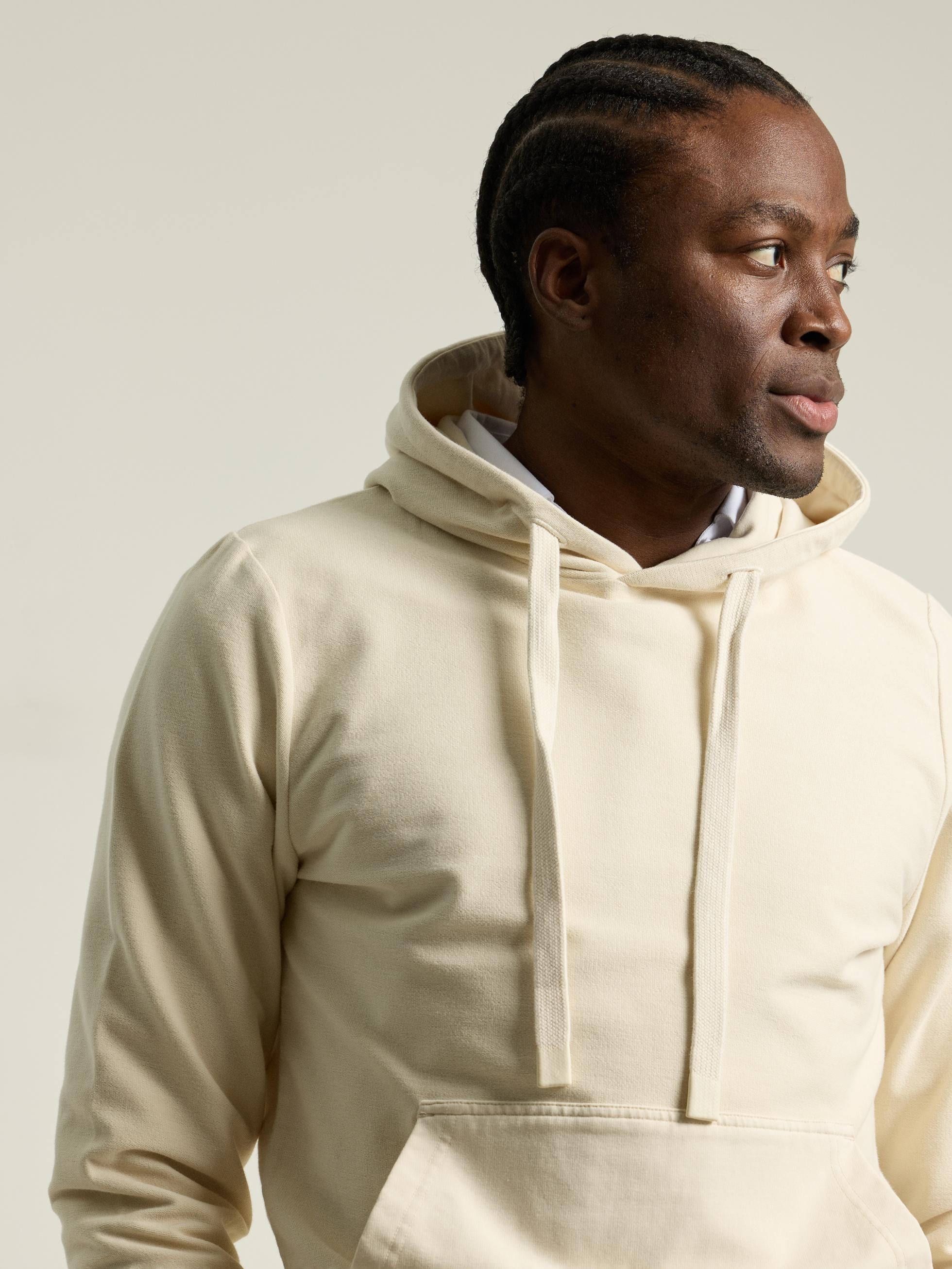 WHITE TECHNICAL HOODED SWEATSHIRT